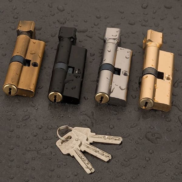 70 mm Offset Dörr Cylinderlås 3 Knapp Stöldskydd Mässing AB Dörrlås Hemsäkerhet Interiör Sovrumslås Cylinder 1 Styck