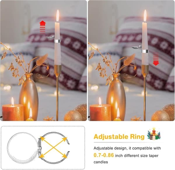 Swedish Candle Snuffer Ring - 8 Pcs Automatic Wick Extinguisher Kit with Storage Box (Silver) silver sliver sliver