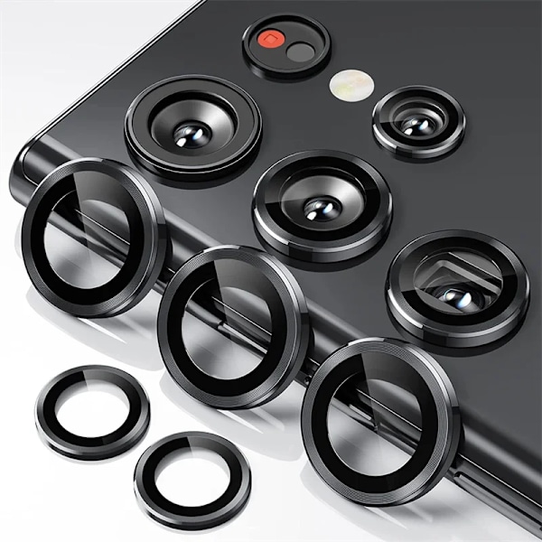 Sopii Samsung Galaxy S25Ultra S23 S24 Ultra S24 Plus S22Ultra timantti kimalteleva värikäs matkapuhelimen linssin suojakalvo musta Black For Samsung S23 Plus