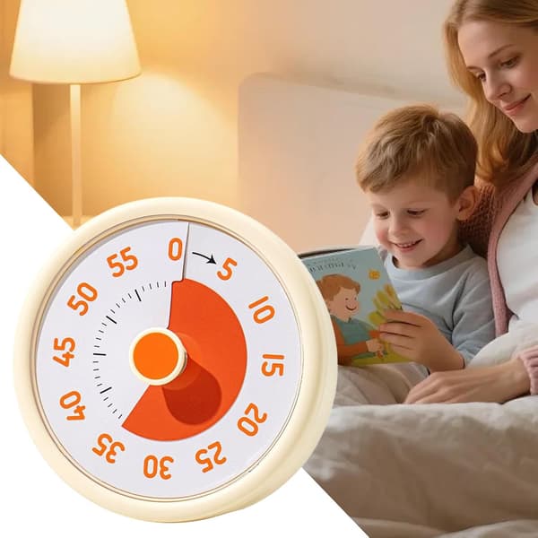 Timer-Time Timer - Visuell timer for barn - 60 minutters nedtellingstimer for klasserom-kontor kjøkken - Pomodoro timer - Kjøkkentimer - Stille tid...
