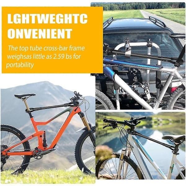 Kapacitet 30 kg/66 lbs Cykel Topprör - Justerbar Ramadapter för Y-Ram Damcykel Bilställ - Perfekt