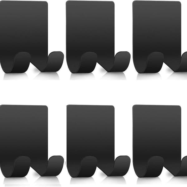 Black Razor Holder, Razor Hook, Shower Hanger (6-pack), See B B