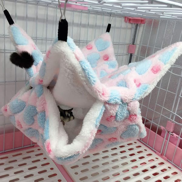 (S Rosa) Small Pet Cage Hammock Bunk Bed Sugar Glider Hammock, Gui
