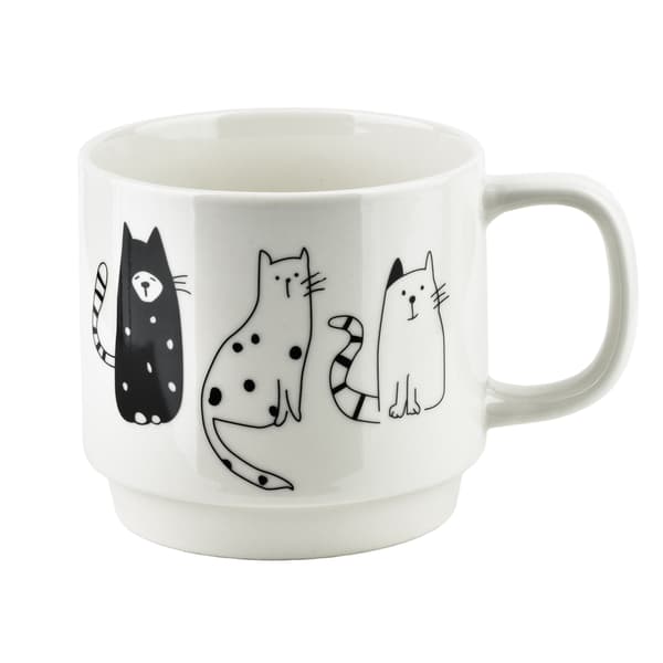 Mug Set Porcelain Affekdesign COTTELLO 370ml Black 4-pack