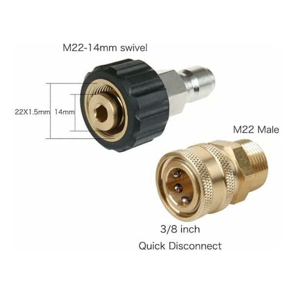 Høytrykksvaskeradapter Hurtigkobling M22 3/8 \" Gjenge