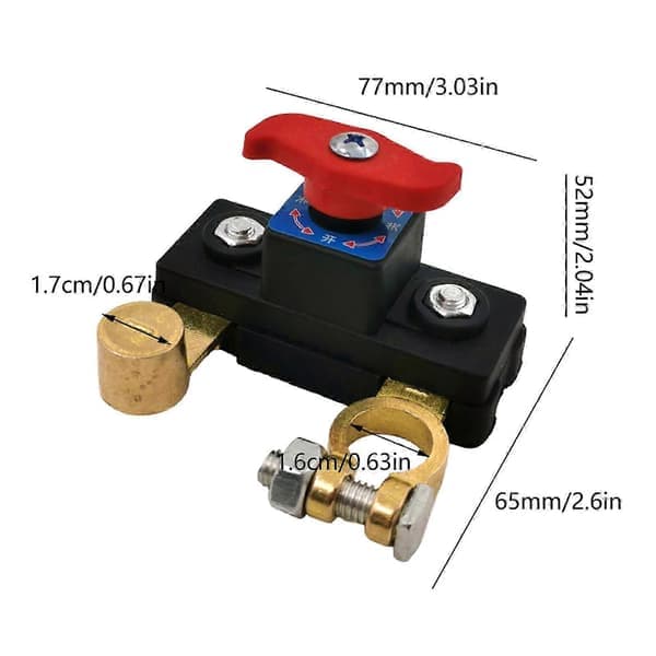 Kraftig batteribryter 12V 24V for lastebil, strømbrudd og beskyttelse av elektrisk system Rent kobber Pure copper
