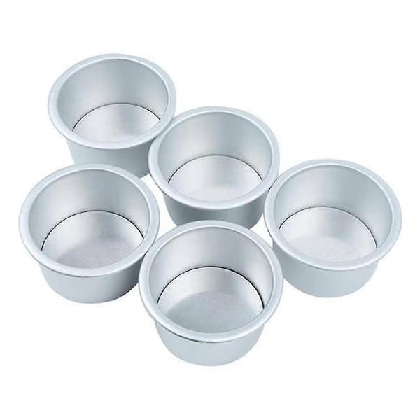5 Pcs Mini Cake Molds with Removable Bottom Help You Make Pudding and Small Cake Al