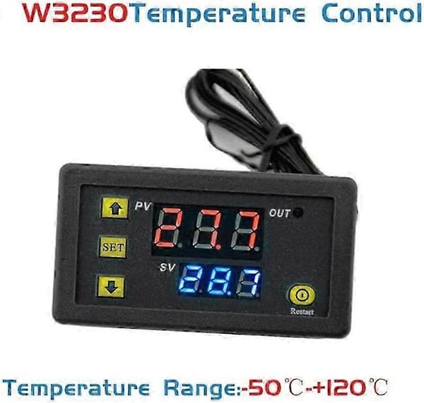 24V 20A W3230 LCD Digital Termostat Kontroller Regulator Høytemperaturalarm