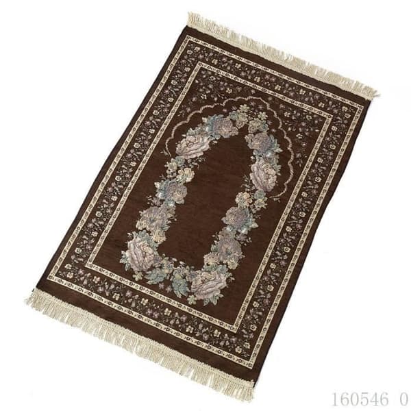 ZGEER Klassisk teppe med blomstermotiv, hvit, tynt
