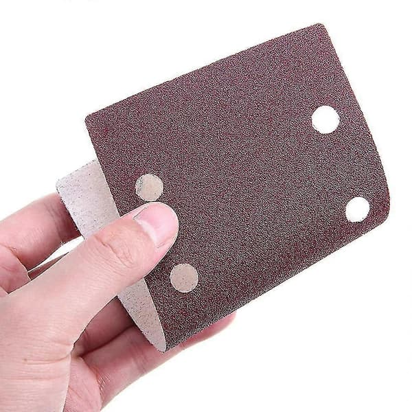 10 stk. 93x185mm Sandpapir 400 Korn 8 Huller Velcro Stanset Passer til Rektangulær Rystepudser 120 Grit