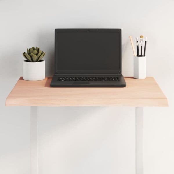 vidaXL Tabletop 60x40x2 cm Untreated Solid Oak Live Edge Brun 4000