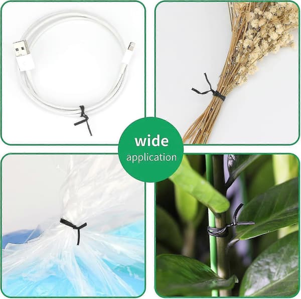 100 m Sorte Havebindere Blød Snor Plante Twistbånd Støttetråd med Klipper