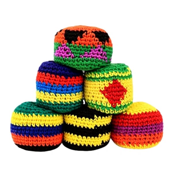 Håndlavet hæklet Hacky Sack 9-delt sæt blødt garn bølgeformet til udendørs leg og festspil Wave-shaped nine-piece set