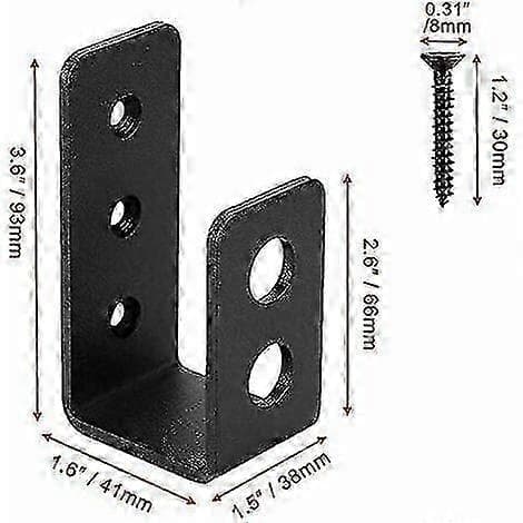 U-formet sikkerhedsstang - 2x4 dørfæster (2-pak) - Kraftigt stål/YY