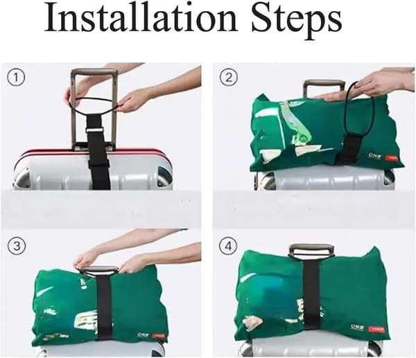 2-pak bagageremme let elastisk nylon sort justerbar 10,23-15,74 tommer til håndtaske kuffertgreb