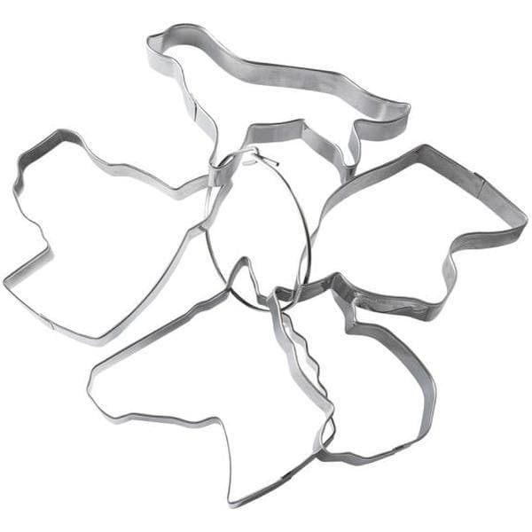 Kageudstikkere 5 stk. kæledyr Silver silver