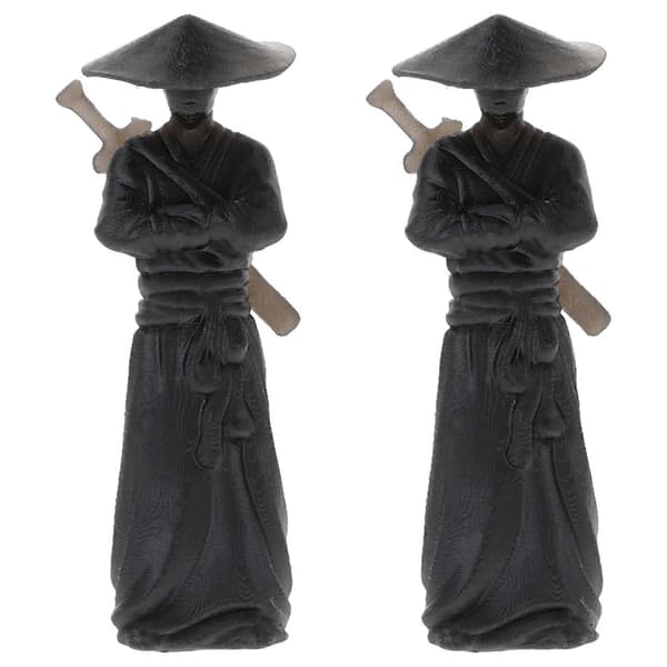 2 stk Mini Ninja Figurer Dekorative Ninja Statuer Hjemmekontordekorasjon Mini Actionfigurer