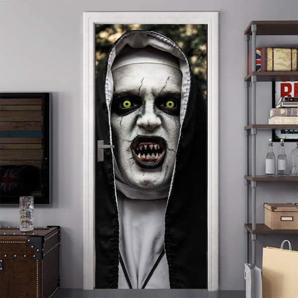 Halloween 3D Nonne Dørklistremerker, 30 x 78,7 Tommer Horribelt Spøkelse