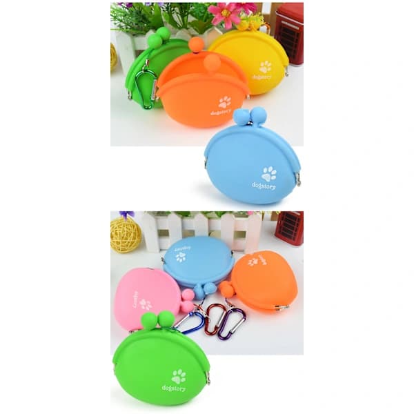 2 pcs Silicone Dog Cat Treat Bag, Portable Training Pouch - Green