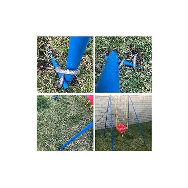 8-pack galvaniserade tältpinnar med J-krok, 30 cm markfästen i stål för trampolin