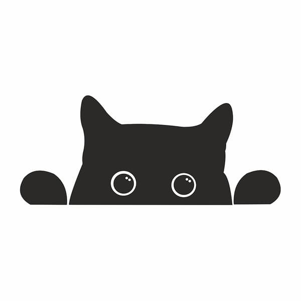Kissa katsoo sinua vinyyliseinätarra