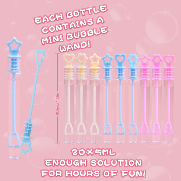 Bubbles for Kids, 20 Mini Bubble Wands
