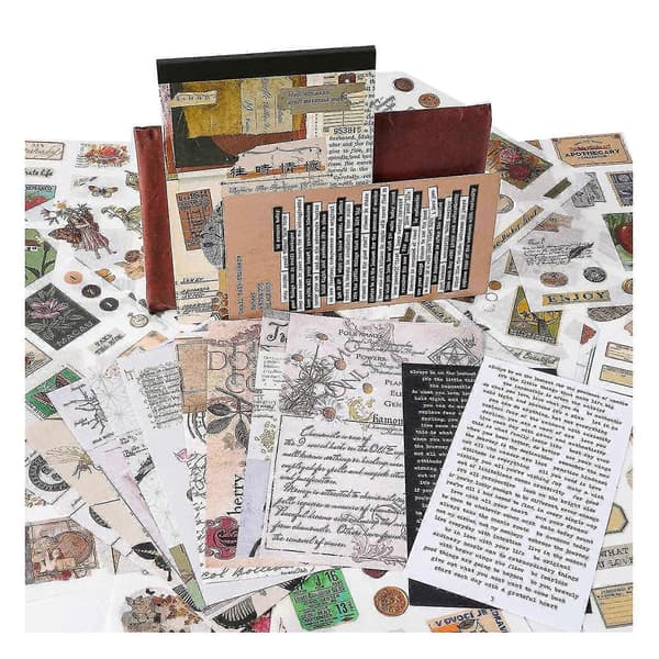 Vintage Junk Journaling Scrapbooking Materialpakke, Retro Ephemera Pakke, Til Planlægger Dagbog Collage