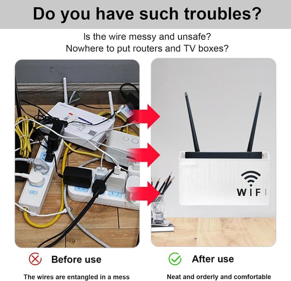 WiFi Router Storage Box, Wall Mounted WiFi Storage Box, Router Storage Shelf, Storage Boxes Shelf for Bedroom Living Room