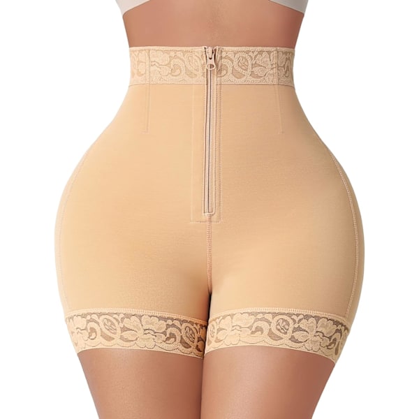 Body Shaper för kvinnor, rumplyftande shapewear, trosor med magkontroll och krok- och blixtlåsförslutning 3X Large A nude