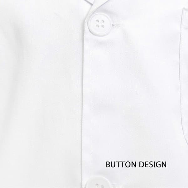 Kids Lab Coat Fold-Down Collar Adjustable Realistic Role Play Lab Coat White Kids Cotton Flat Sleeve L