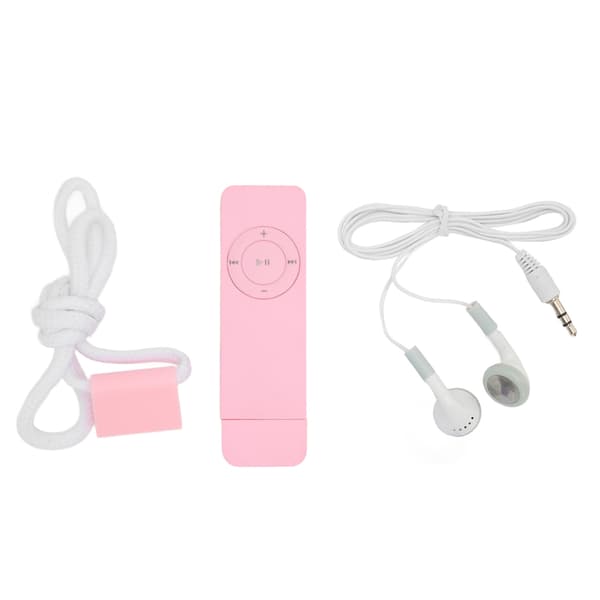 MP3-spiller tapsfri lydstøtte opptil 64 GB mini musikkspiller for studenter, løping, reise, rosa