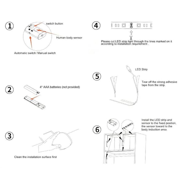 LED-slinge til garderobe med bevægelsessensor 1 m - Varm hvid