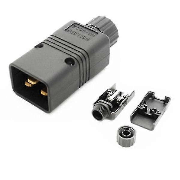 IEC 320 C20 Strømkabelstik, Ledningsstik, 16A/250V, Sort