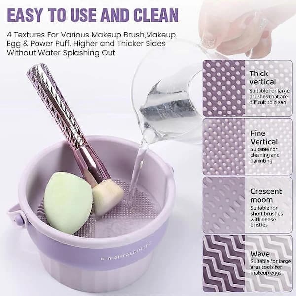Makeup Brush Cleaning Mat 3 in 1 Silicone Makeup Brush Cleaning Bowl