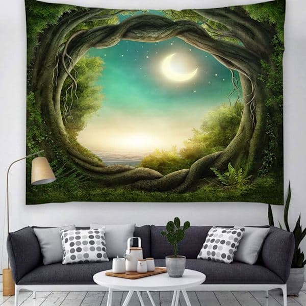 Wall Hanging Nature Forest Landscape Green Trees Psyc DXGHC[PL]