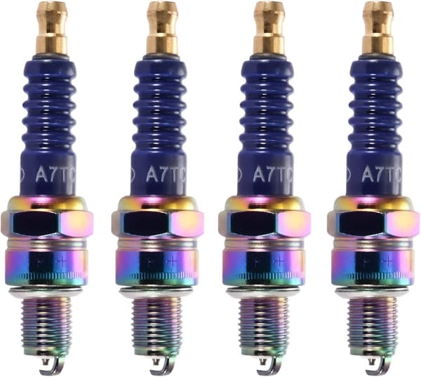 4 blå A7TC tennplugger for 50cc 70cc 90cc 110cc 150 Mobylette Go Kart ATV Scooter.