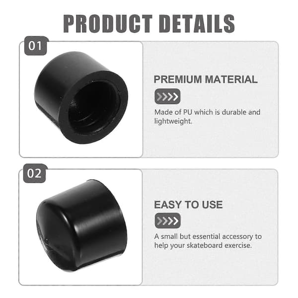 2 sæt Skateboard Longboard Truck Erstatnings Pivot Cups Hardware Udendørs Skateboarding Longboard Dele Genopbygningssæt Sort