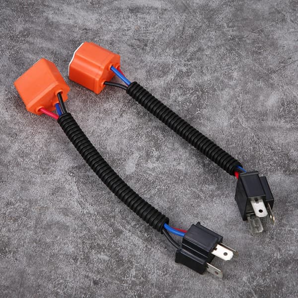 2 Pcs H4/9003/HB2 Ceramic Connector Extension Cable Set