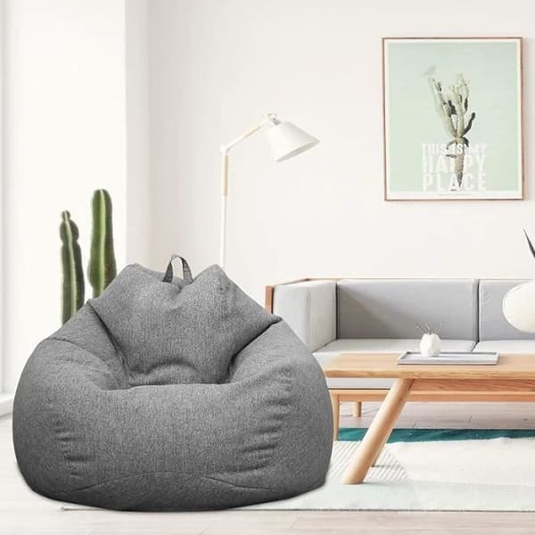 ZGEER Sittsäcksskydd 100x120 cm Grått mjukt tyg