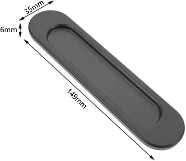 Self-adhesive pull handle for sliding door 4 pcs, attach to cabinet drawer handle, no drill black matte holder