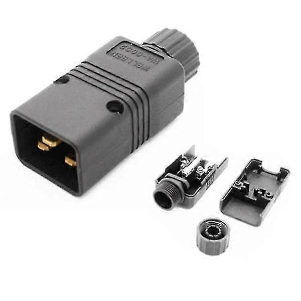 IEC 320 C20 Strømkabelstik, Ledningsstik, 16A/250V, Sort