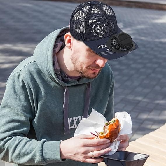 Solcellsdriven Baseballkeps med Fläkt för Herr, Marinblå