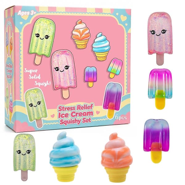 Sensorisk Fidget Leketøysett - Dessertform & Giftfri TPR - for Partyfavoritter & Klasserom A A