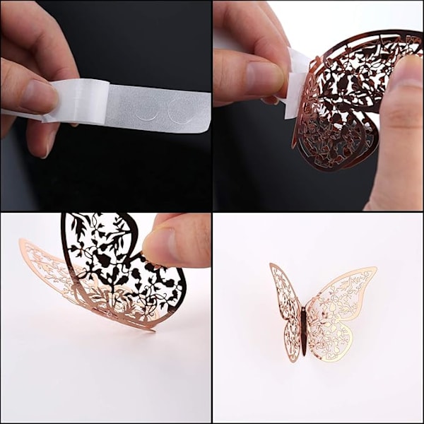24 pcs 3D Butterfly Wall Decals 3 Sizes Butterfly Wall
