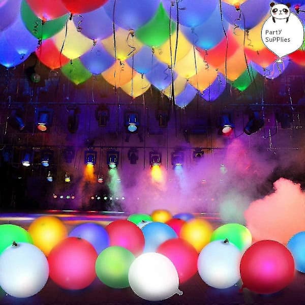 40 LED-lysende ballonger, egnet for Valentinsdag, bursdag, bryllupsdekorasjon, fargerikt lys