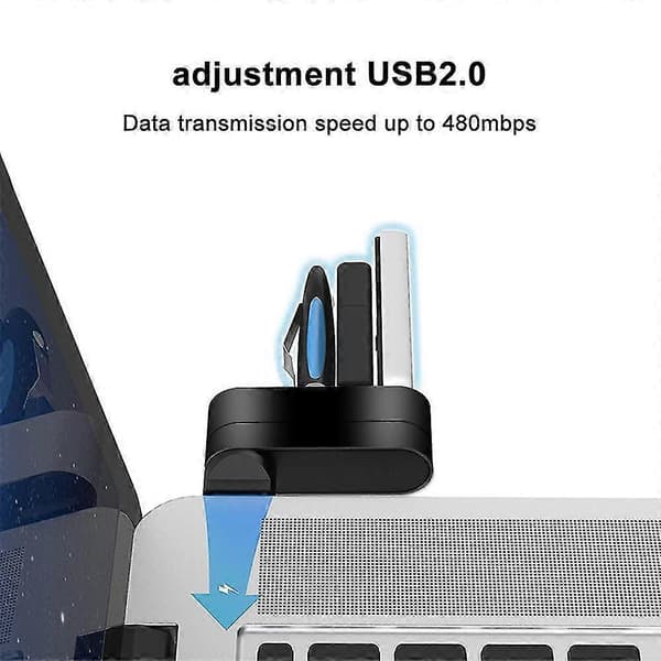 3-ports USB 3.0-hub, roterbar 90/180 grader, hvid/sort