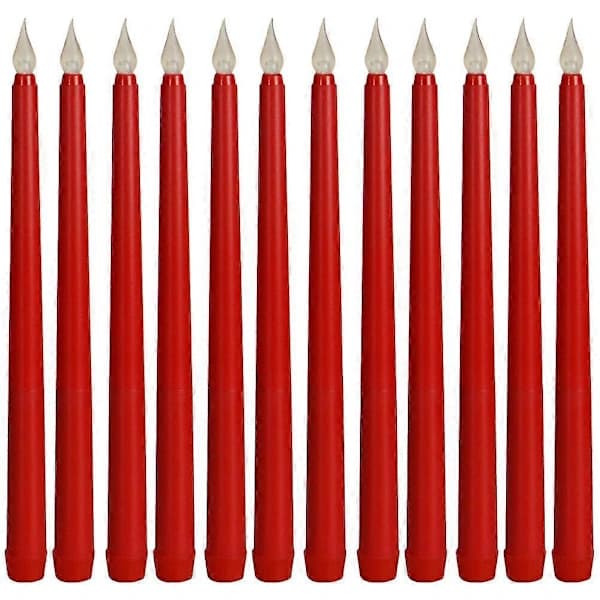 12 stk LED Dekor Koniske Lys Flamfri Lys Batteridrevne Koniske Lys Elektriske LED-lys