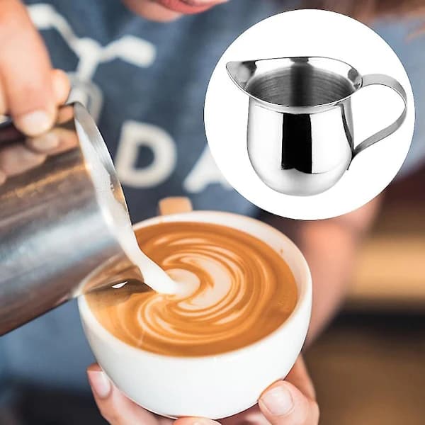 3 Pcs 90ml Stainless Steel Creamer Pitchers, Durable Bell-Shaped for Bar and Kitchen