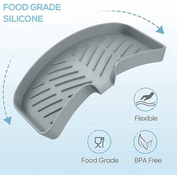Kitchen Holder, Kitchen Sink Tray Kitchen Sponge Holder Self-Draining Silicone Holder for Bathroom