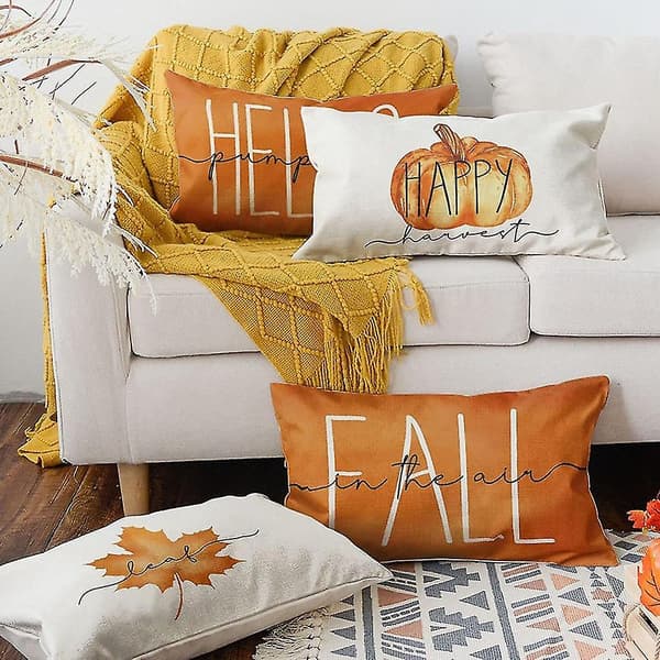 Autumn Decor Maple Leaf Pillowcase, 12 X 20 Pillows Autumn Thanksgiving Pillowcase For Sofa